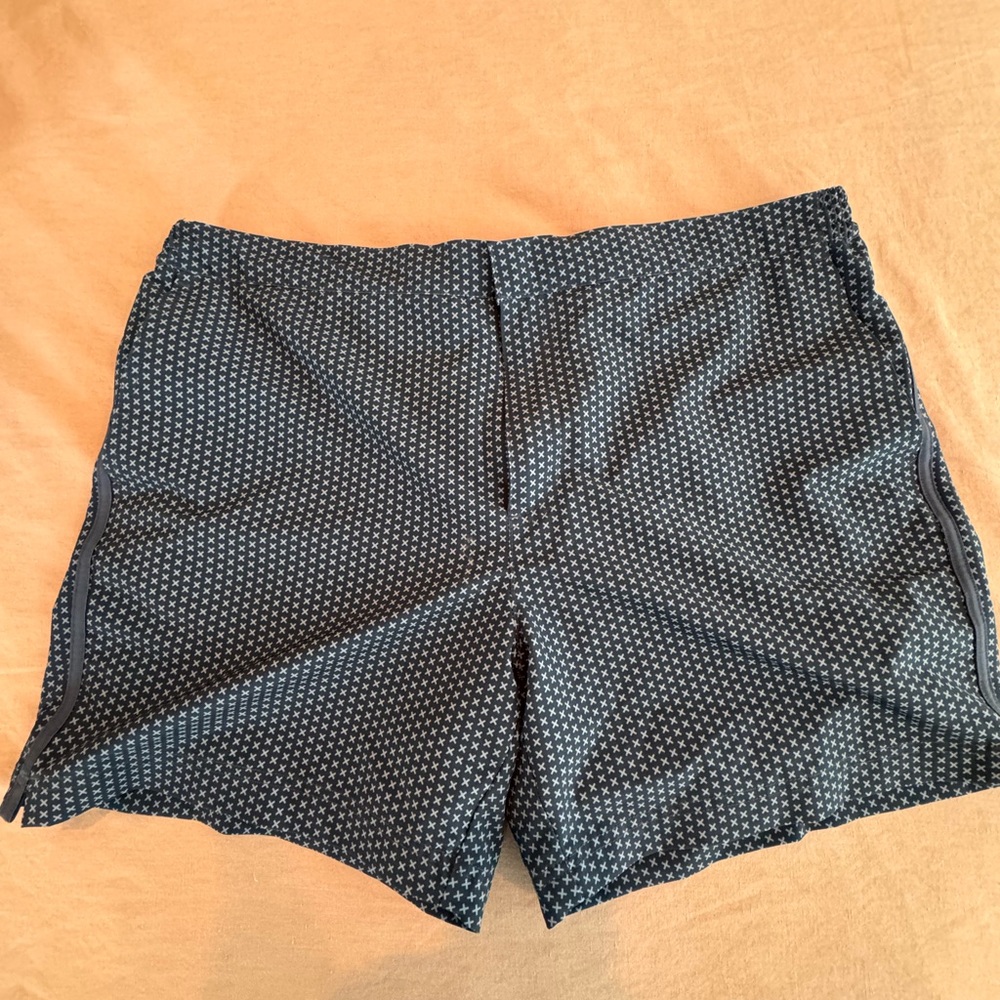 Fair Harbor blue and green swim trunks